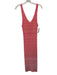 Staud Size L Pink & White Ribbed Knit Sleeveless Horizontal Stripe Fitted Dress Pink & White / L