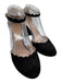 Chloe Shoe Size 38 Black Suede Round Toe Scallop Detail Block Heel Pumps Black / 38