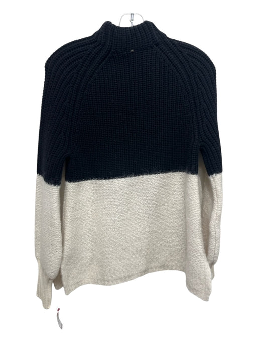 Sportmax Size Small Black & Cream Wool Blend Knit Long Sleeve Mock Neck Sweater Black & Cream / Small