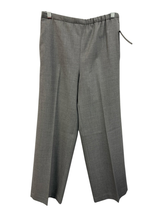 BR Size XS Gray Wool Elastic Waist Straight Leg Buttons Collar Pant Set Gray / XS