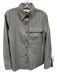 BR Size XS Gray Wool Elastic Waist Straight Leg Buttons Collar Pant Set Gray / XS
