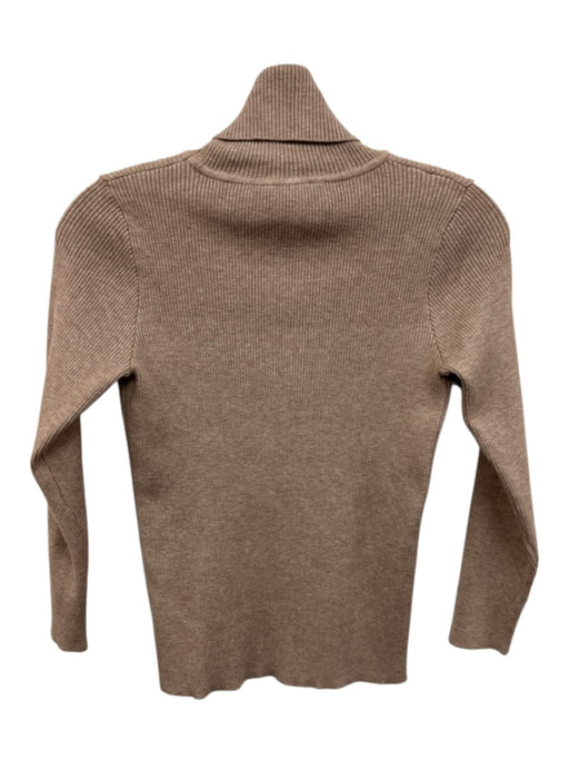 Tuckernuck Size XS Beige Brown Rayon & Nylon Turtleneck Rib Knit Sweater Beige Brown / XS