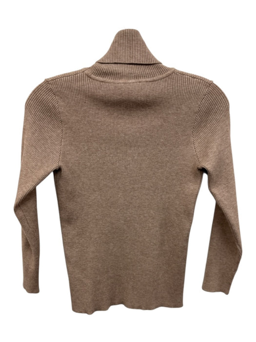 Tuckernuck Size XS Beige Brown Rayon & Nylon Turtleneck Rib Knit Sweater Beige Brown / XS