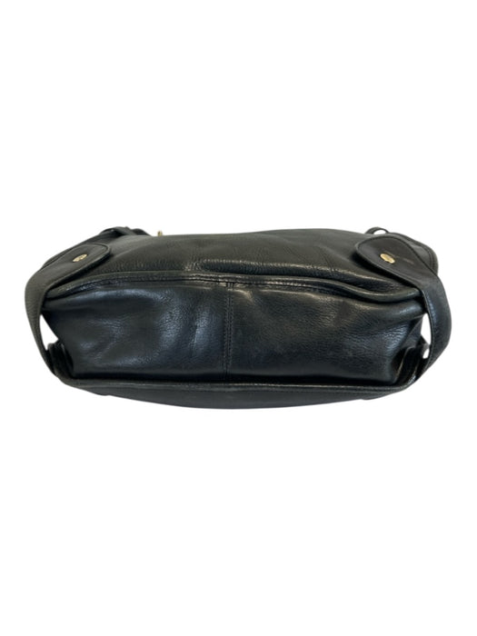 Burberry Black Pebble Leather Gold hardware Snaps Shoulder Bag Black / L