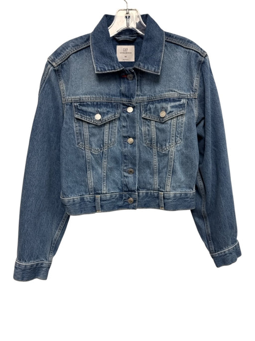 Gap Size XS Medium Wash Cotton Denim Button Front Pockets Jacket Medium Wash / XS