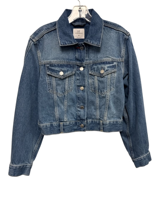 Gap Size XS Medium Wash Cotton Denim Button Front Pockets Jacket Medium Wash / XS