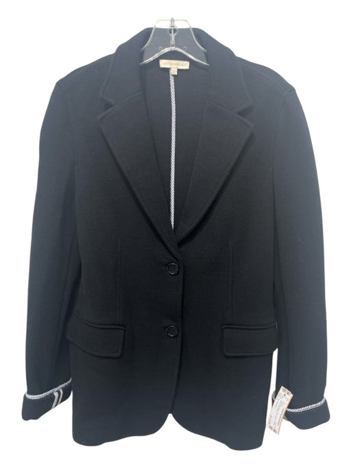 Ann Mashburn Size L Dark Navy Blue Wool Solid 2 Button Blazer Jacket Dark Navy Blue / L