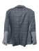 Rag & Bone Size 14 Black & Blue Wool & Polyester Plaid 1 Button Blazer Jacket Black & Blue / 14