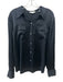 Vince Size XL Black Silk Button Up Long Sleeve Chest Pockets Top Black / XL