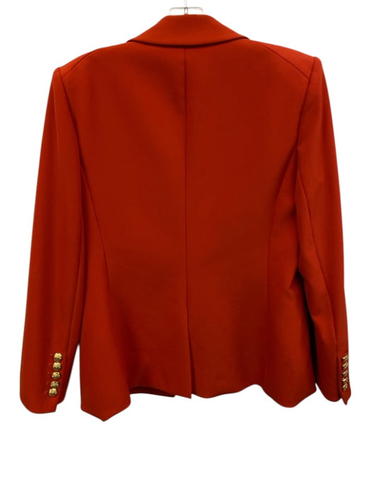 Veronica Beard Size 14 Orange Poly Blend One Button Lapels Pockets Blazer Orange / 14