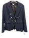 Veronica Beard Size 14 Navy Poly Blend One Button Lapels Pockets Blazer Navy / 14