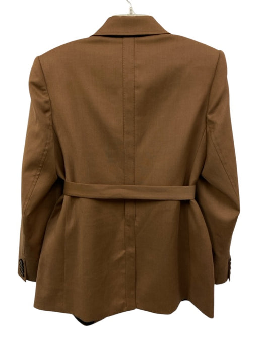 ME+EM Size 10 Brown & Black Wool Blend One Button Tie belt Pockets Pants Set Brown & Black / 10