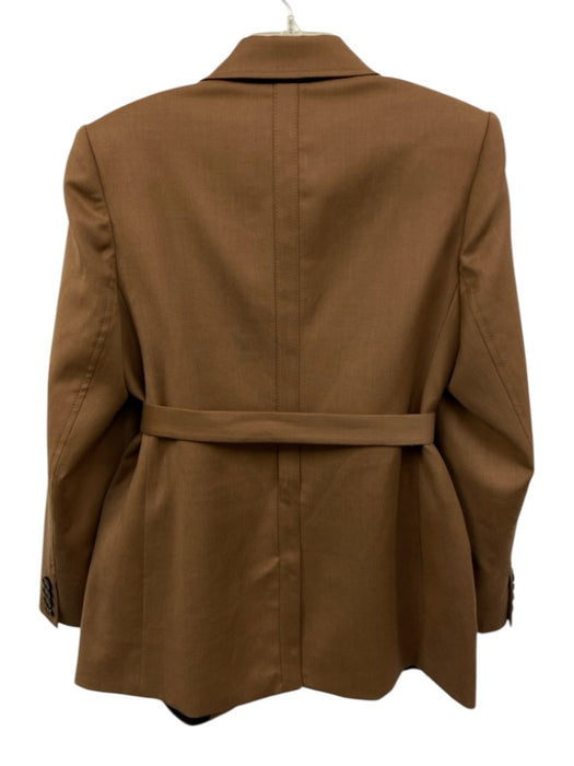 ME+EM Size 10 Brown & Black Wool Blend One Button Tie belt Pockets Pants Set Brown & Black / 10