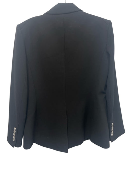 Veronica Beard Size 14 Black Polyester Viscose Button Front Tailored Coat Black / 14