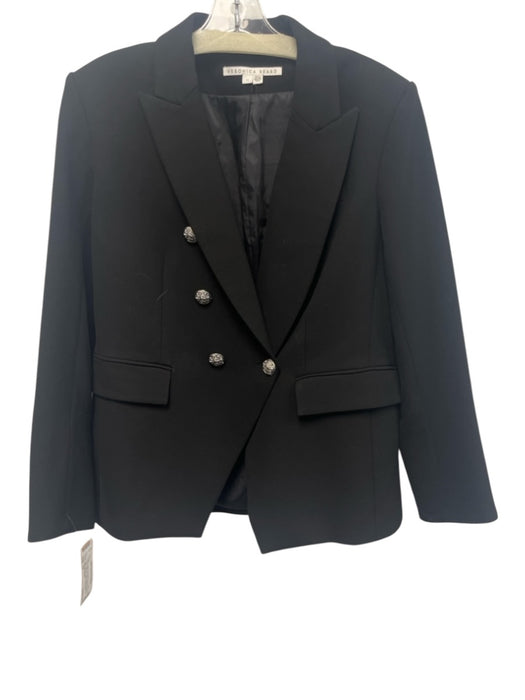 Veronica Beard Size 14 Black Polyester Viscose Button Front Tailored Coat Black / 14