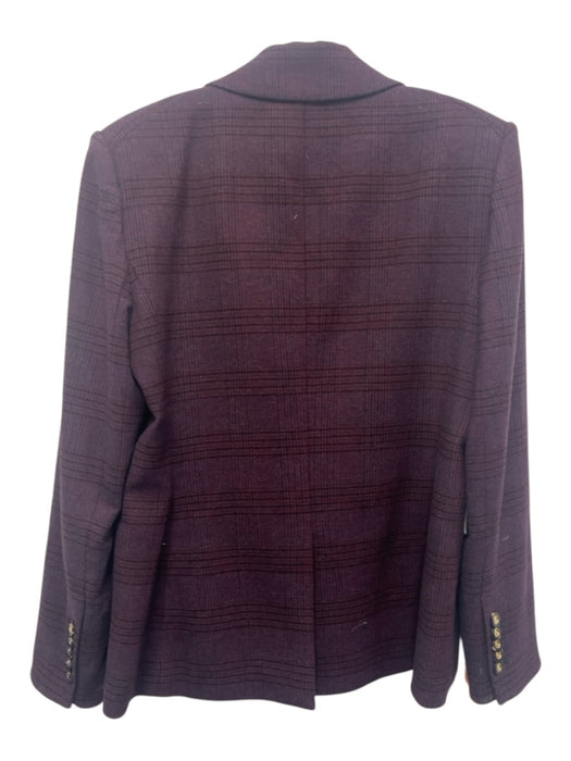 Veronica Beard Size 12 Purple Wool & Polyester Gold Tone Buttons Coat Purple / 12