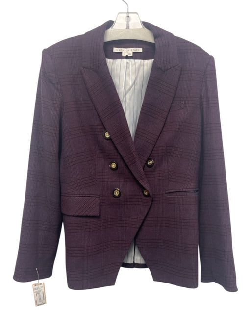 Veronica Beard Size 12 Purple Wool & Polyester Gold Tone Buttons Coat Purple / 12