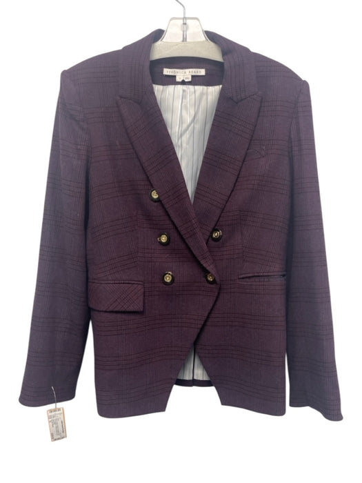 Veronica Beard Size 12 Purple Wool & Polyester Gold Tone Buttons Coat Purple / 12