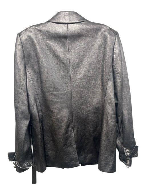 Veronica Beard Size 14 Silver Lamb leather Metallic Silvertone hardware Jacket Silver / 14
