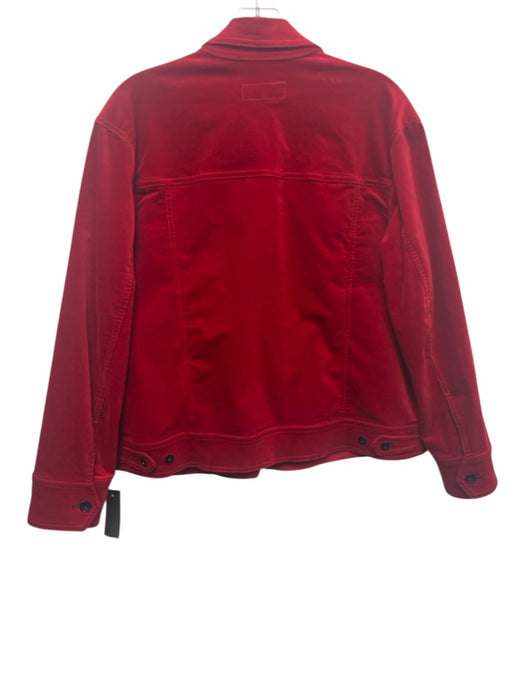 Rag & Bone Size L Red Cotton & Rayon Button Front Pockets Jacket Red / L