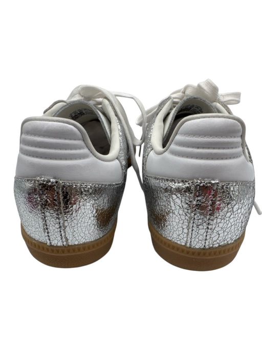 Adidas Shoe Size 8 Silver & White Leather Metallic Gum Sole Sneakers Silver & White / 8