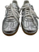 Adidas Shoe Size 8 Silver & White Leather Metallic Gum Sole Sneakers Silver & White / 8