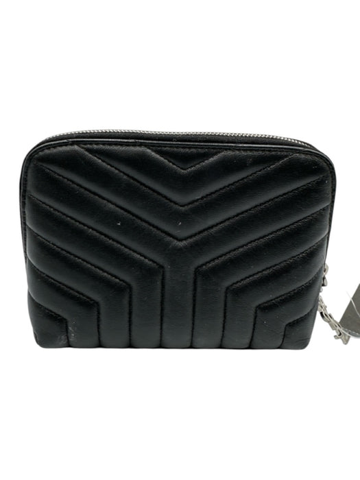 Saint Laurent Black Leather Cosmetic Black