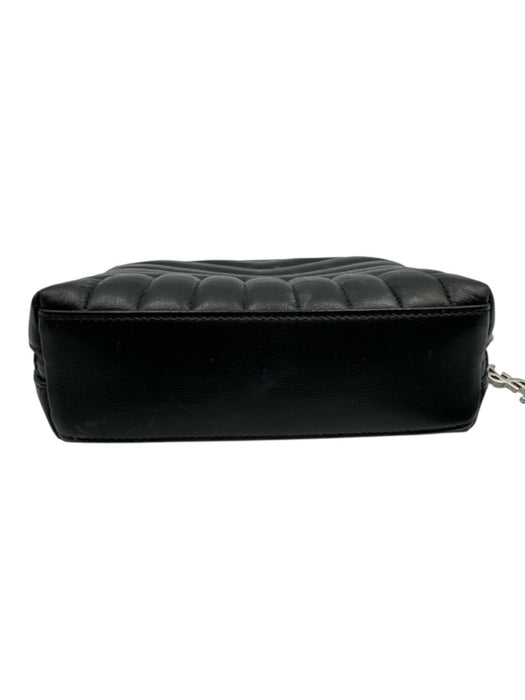 Saint Laurent Black Leather Cosmetic Black