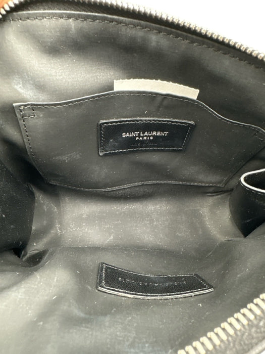 Saint Laurent Black Leather Cosmetic Black