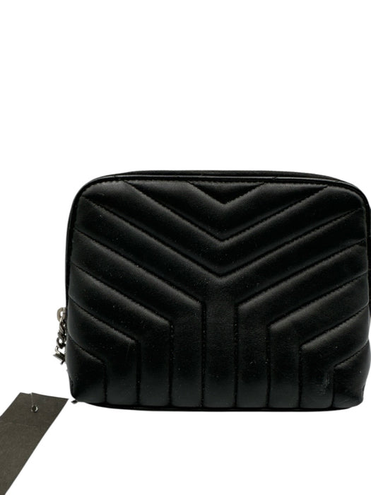Saint Laurent Black Leather Cosmetic Black