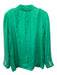 J. Crew Size 8 Green Cupro Blend Single Breasted Flap Pockets Blazer Jacket Green / 8