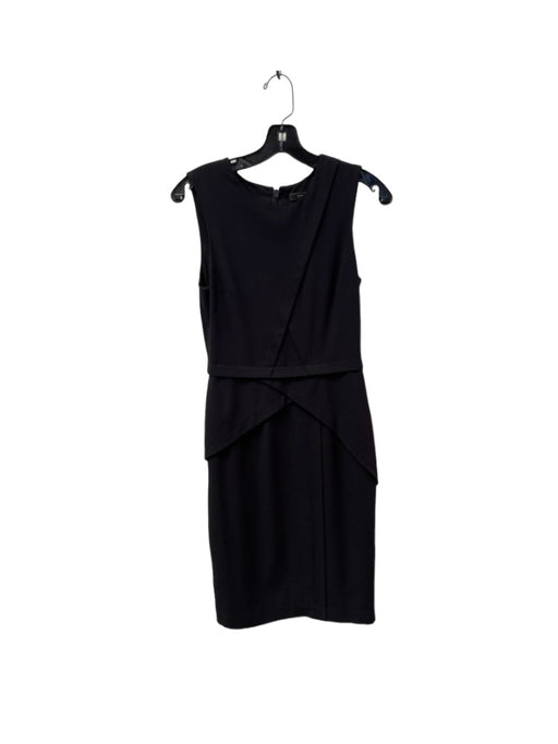 BCBG Maxazria Size 0 Black Polyester Back Zip Sleeveless Overlay Dress Black / 0