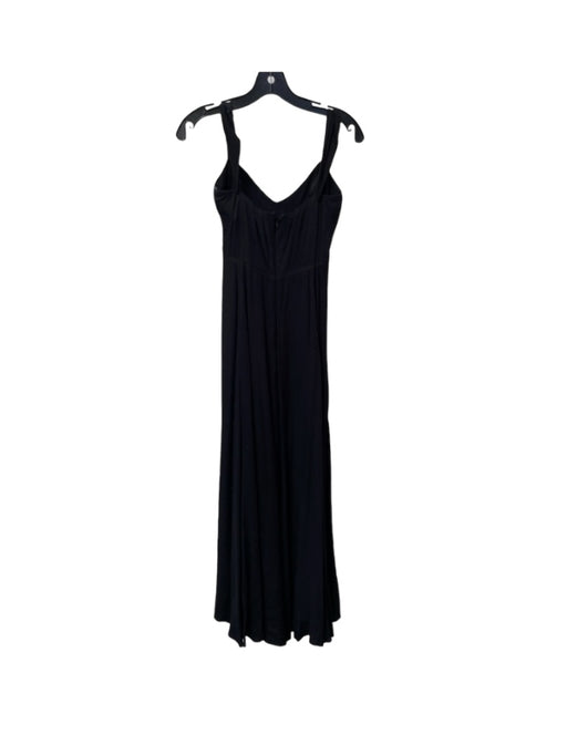 Reformation Size 0 Black Viscose Blend Sleeveless U Neck Back Zip Maxi Dress Black / 0