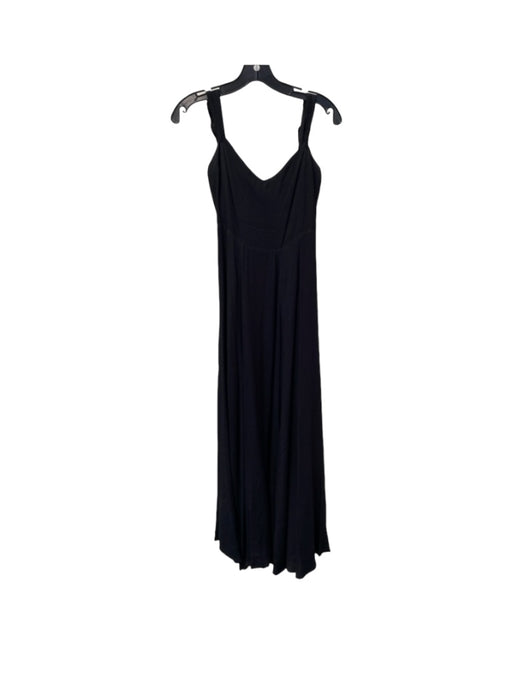 Reformation Size 0 Black Viscose Blend Sleeveless U Neck Back Zip Maxi Dress Black / 0