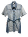 Significant Other Size 6 Light Wash Cotton Denim Short Sleeve Button Front Dress Light Wash / 6