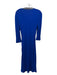 Versace Size 40 Cobalt Blue Viscose Twist V Neck Long Sleeve Midi Dress Cobalt Blue / 40