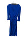 Versace Size 40 Cobalt Blue Viscose Twist V Neck Long Sleeve Midi Dress Cobalt Blue / 40