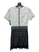 Vici Size S Black & White Polyester Floral Lace Overlay Short Sleeve Dress Black & White / S