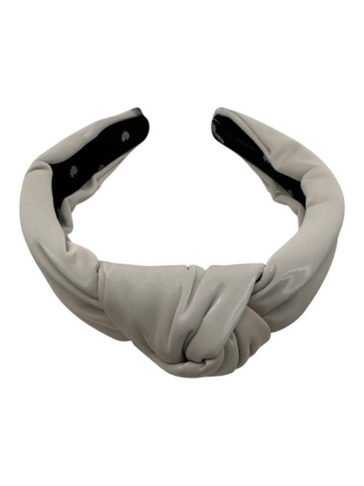 Lele Sadoughi Cream White Vinyl Shiny Knot Detail Headband Cream White