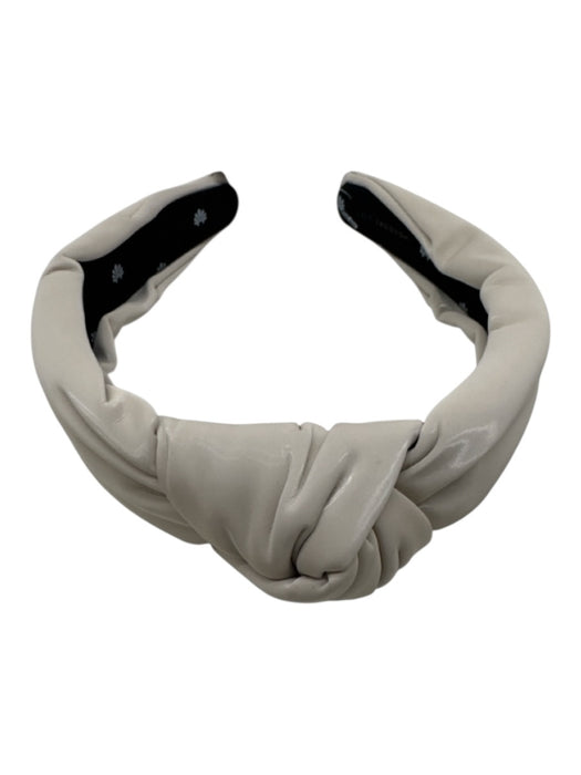 Lele Sadoughi Cream White Vinyl Shiny Knot Detail Headband Cream White