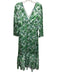 Antonio Melani Size 2 Green Polyester Floral V Neck Maxi Dress Green / 2