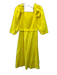 Sea New York Size 4 Yellow Cotton Shirred Square Neck Ruffle Midi Dress Yellow / 4