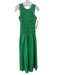 The Wolf Gang Size M Green Polyester Shirred Drop Waist Tie Maxi Dress Green / M