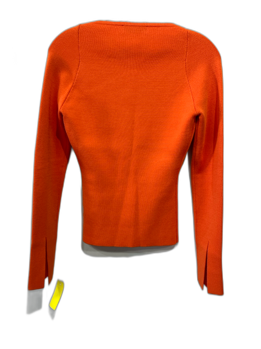 Ena Pelly Size 4 Orange Polyester Blend Knit Cut Out Long Sleeve Top Orange / 4