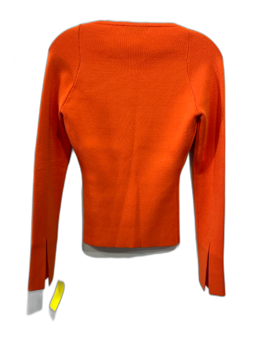 Ena Pelly Size 4 Orange Polyester Blend Knit Cut Out Long Sleeve Top Orange / 4