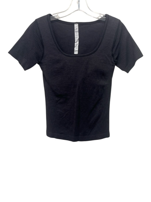 Lululemon Size 6 Dark Gray Nylon Short Sleeve Ribbed Shelf Bra Top Dark Gray / 6