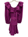 Ulla Johnson Size 6 Purple Pink Cotton Long puff sleeve Ruffles Tiered Dress Purple Pink / 6