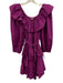 Ulla Johnson Size 6 Purple Pink Cotton Long puff sleeve Ruffles Tiered Dress Purple Pink / 6
