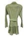 Alexis Size Large Green & Black Cotton Blend Long Sleeve Striped Ruffles Dress Green & Black / Large