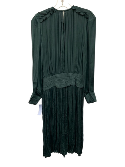 Current Air Size Small Dark Green Polyester Long Sleeve Button Detail Dress Dark Green / Small